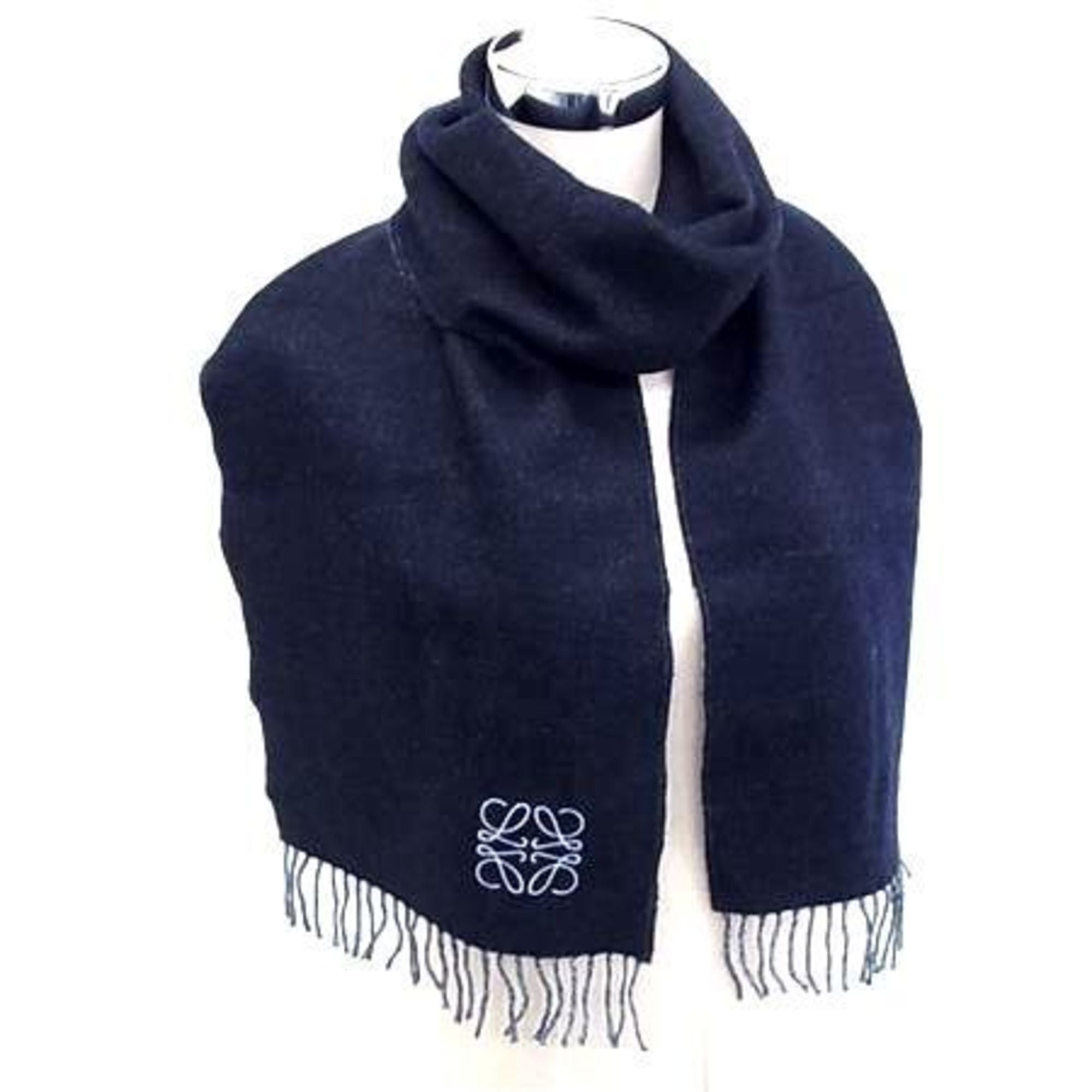 LOEWE Anagram Scarf/Shawl in Navy Reversible for Men and Women