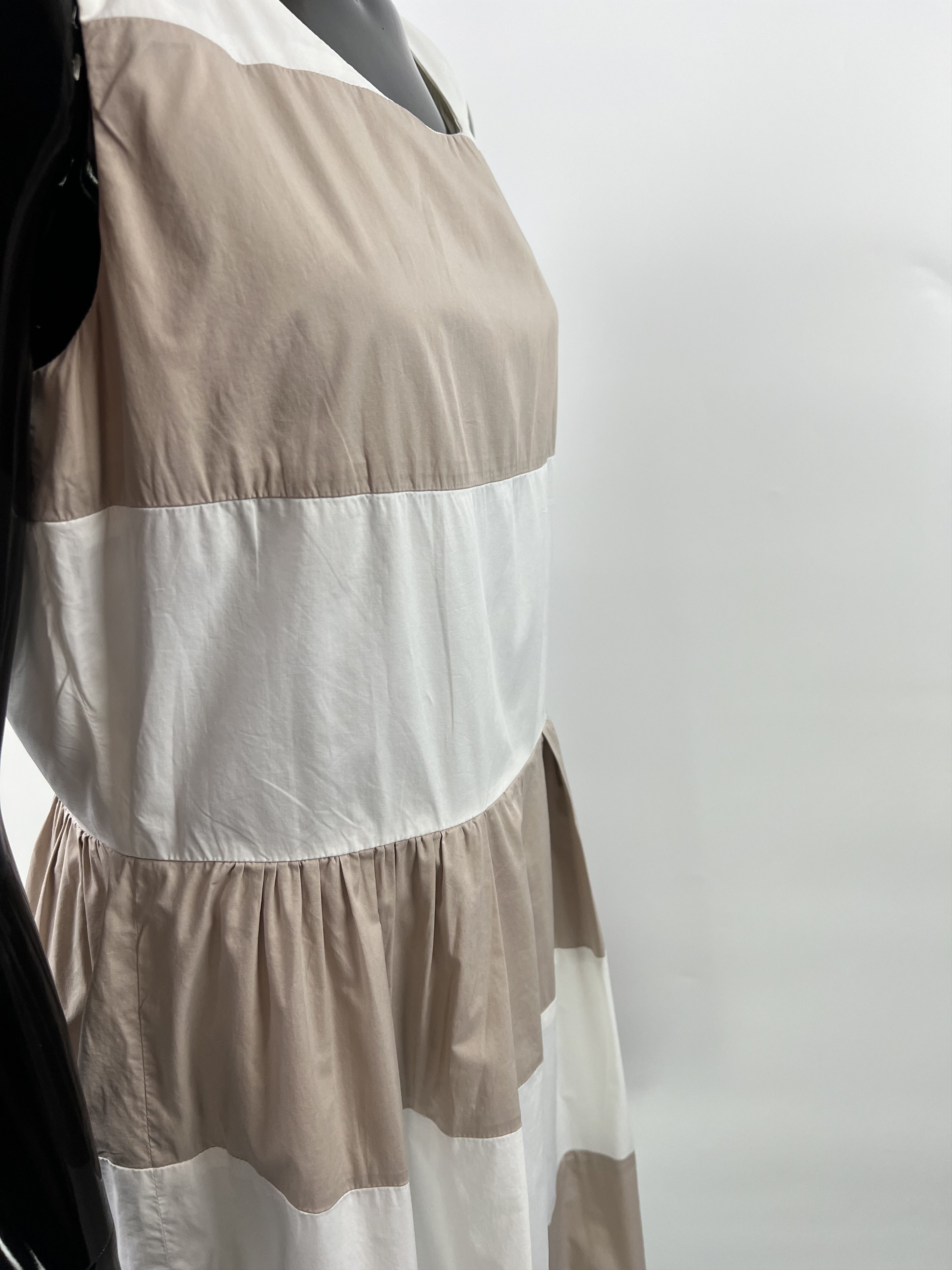 Peserico Peserico Beige White Sleeveless Dress Size IT44 Size M / US 6-8 / IT 42-44 - 6 Thumbnail