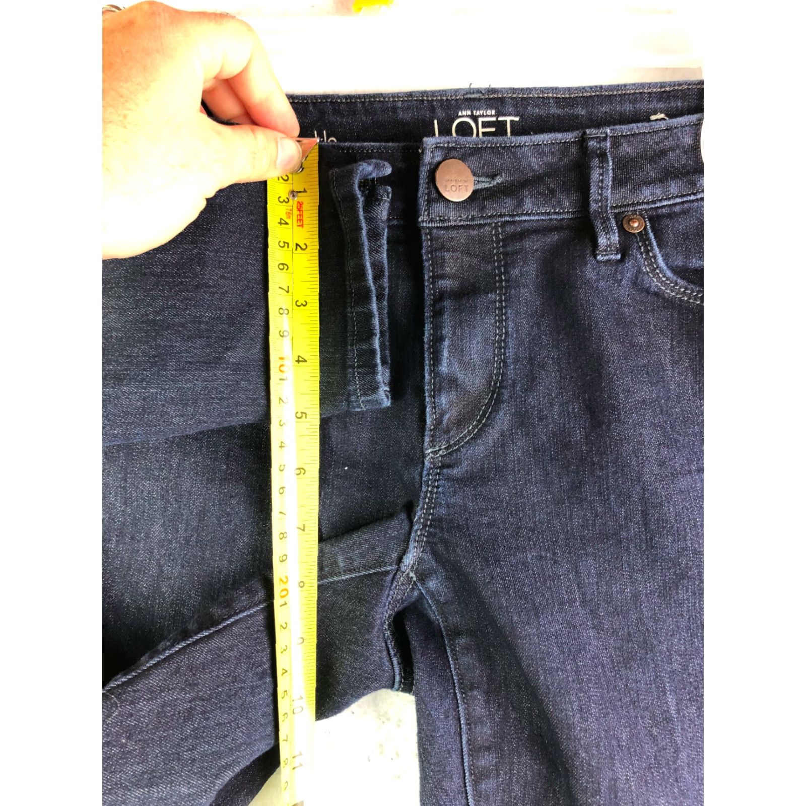 Loft LOFT Curvy Skinny Ankle Mid Rise Jeans Juniors 27/4 Blue Denim Womens Size 27" / US 4 / IT 40 - 7 Thumbnail