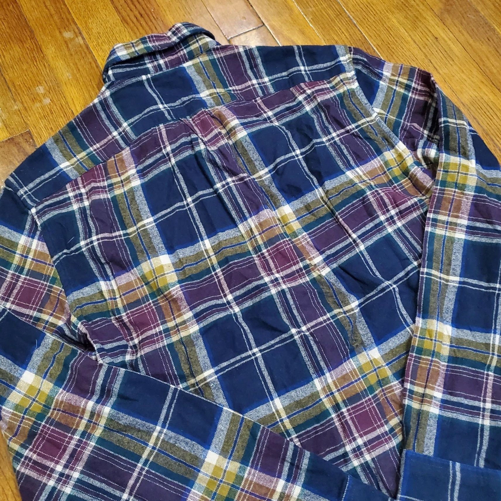 J.Crew J.Crew Flannel Shirt Mens M Navy Burgundy Plaid Button-Down Classic Fit Shirt Size US M / EU 48-50 / 2 - 8 Thumbnail