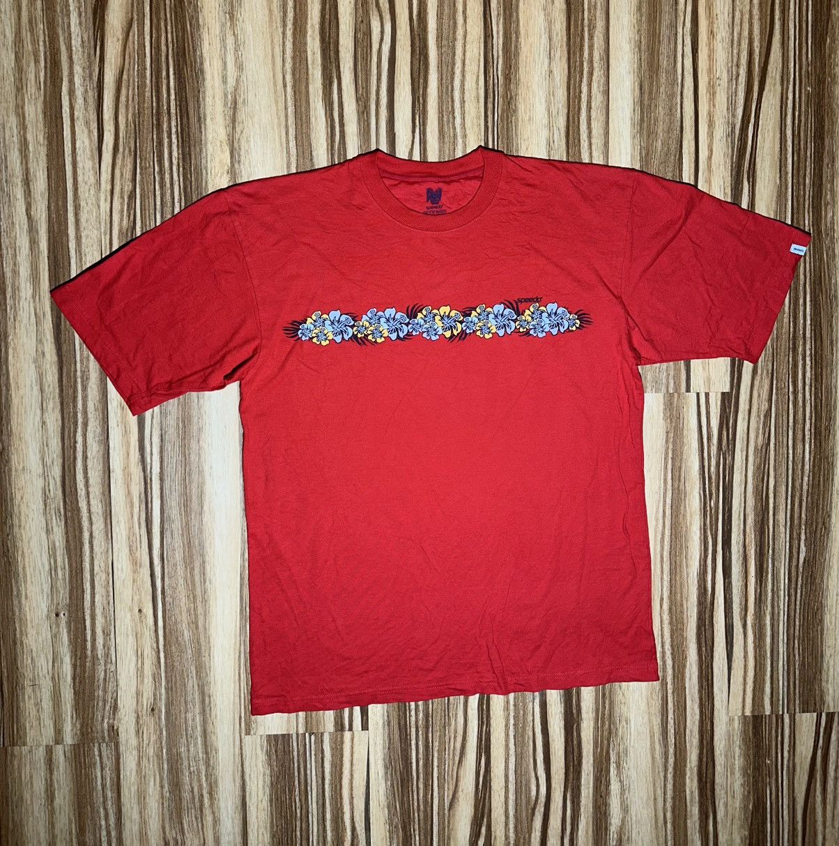 Speedo Speedo Red Floral Men's Tee Size US L / EU 52-54 / 3 - 1 Thumbnail