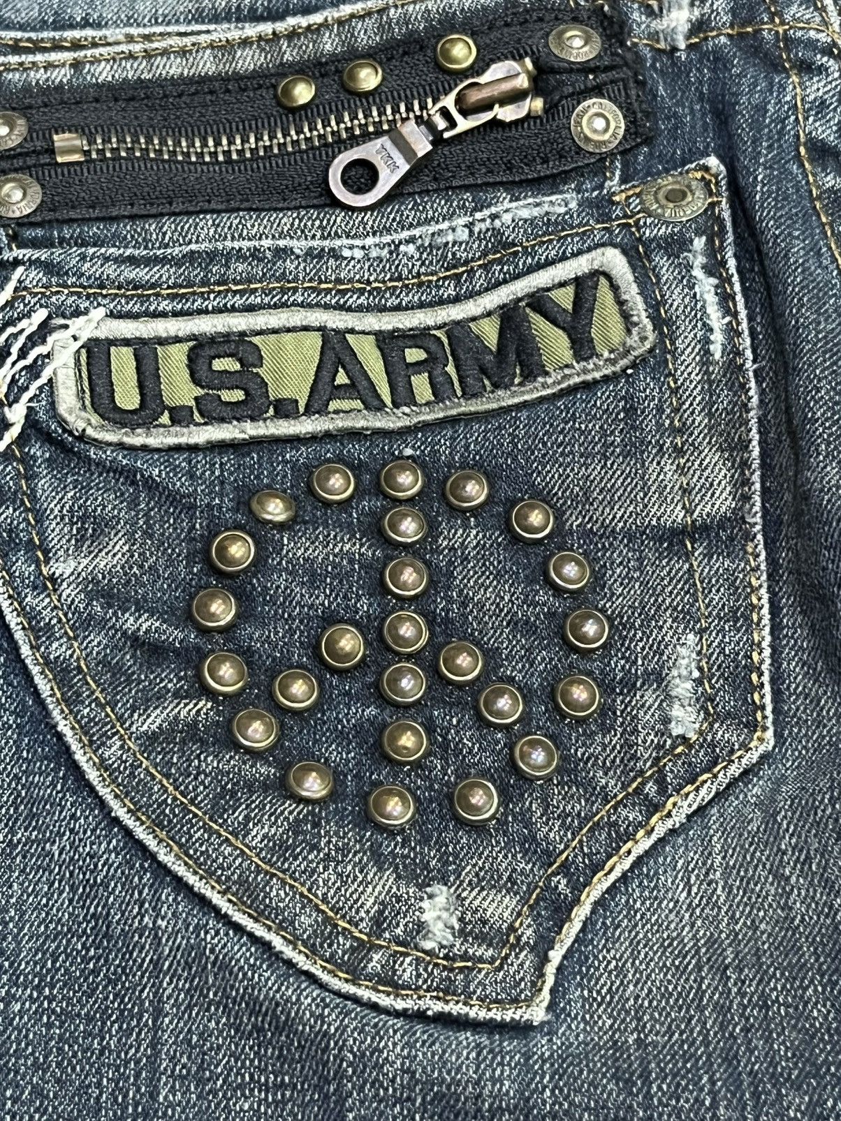 Robins Jeans ROBIN’S JEANS Peace Studded Pure Rocker Chic Flare Petite🔥 Size 24" / US 00 / IT 34 - 3 Thumbnail