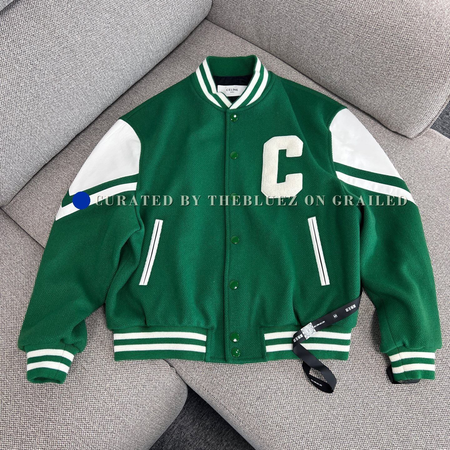 Celine Celine Letter Patch Leather Sleeve Baseball Jacket Size US M / EU 48-50 / 2 - 1 Thumbnail