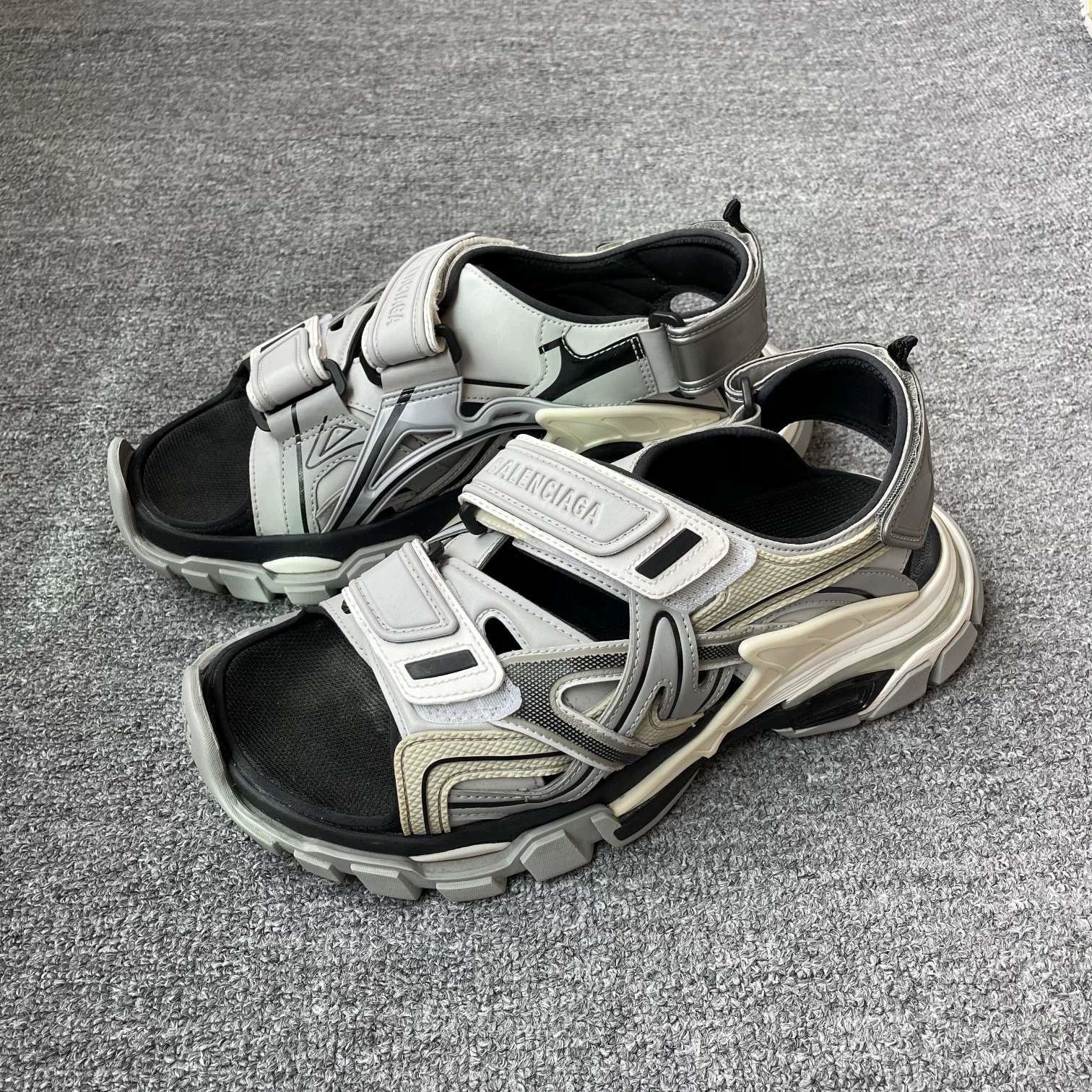 BALENCIAGA track sandal トラック グレー/ブラック 42 Balenciaga Balenciaga Track Sandal | Grailed
