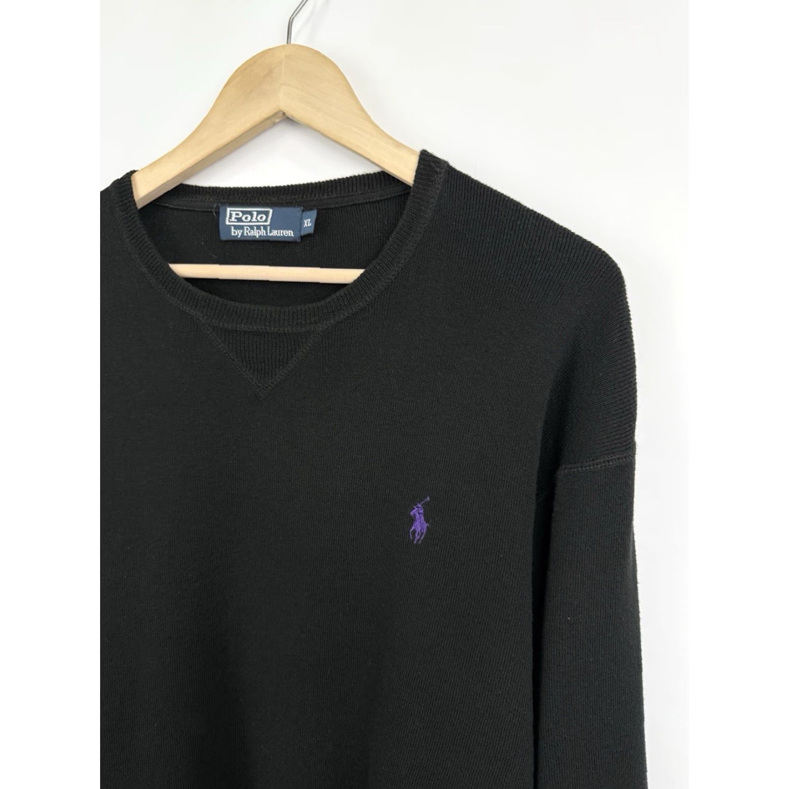 Ralph Lauren VINTAGE Ralph Lauren Knitted Sweater Logo Purple 90s XL Mens Pullover Size US XL / EU 56 / 4 - 4 Thumbnail