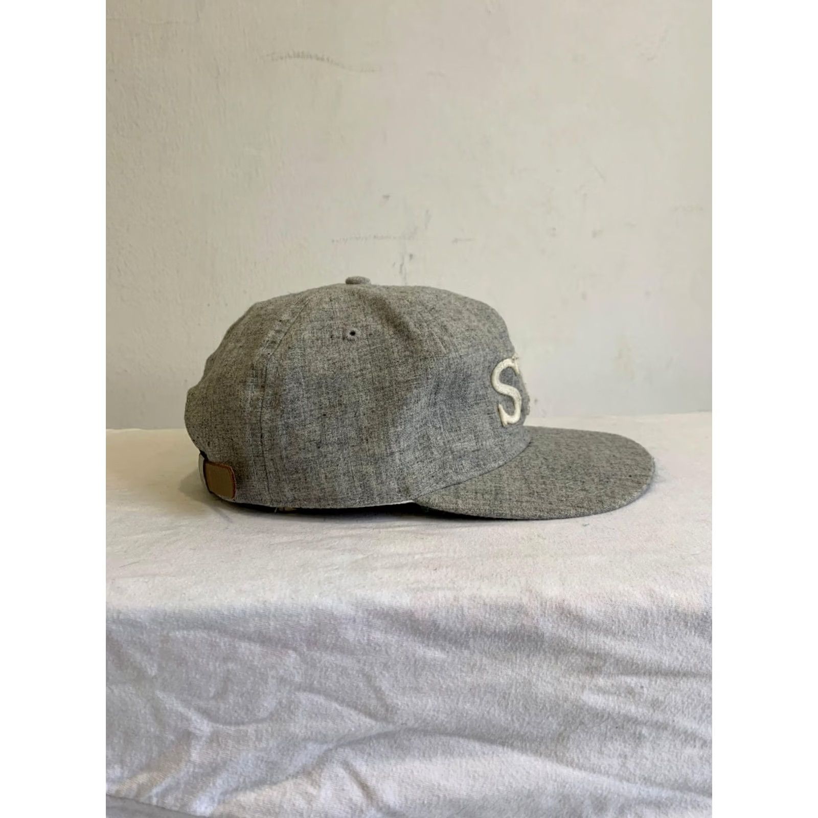 Ebbets Field Flannels Ebbets Field Flannels STS Grey Wool Vintage Authentic Baseball Cap Baseball Cap Mens One Size Gray USA Wool Flannel Size ONE SIZE - 4 Thumbnail