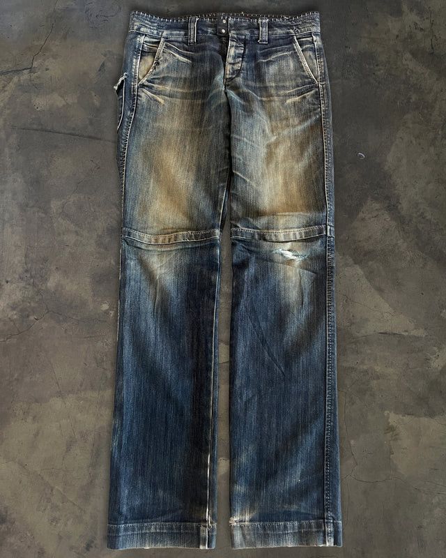 Marithe + Francois Girbaud MARITHÉ FRANÇOIS GIRBAUD BIKER STITCHED DENIM Size US 35 - 1 Thumbnail