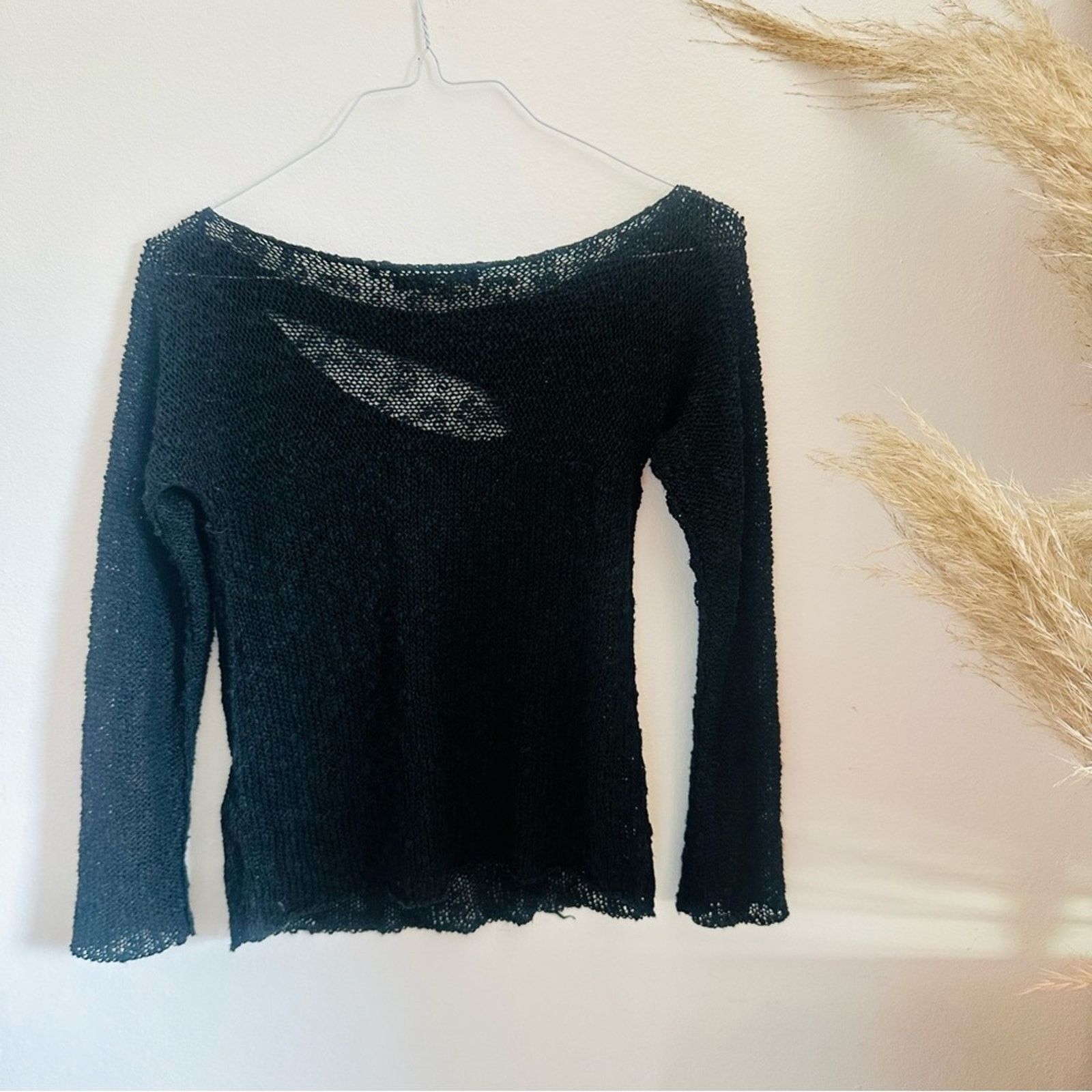 Vintage VINTAGE GABRIEL S Y2K Cutout Hand Knit Pullover Sweater Top Size M / US 6-8 / IT 42-44 - 7 Thumbnail
