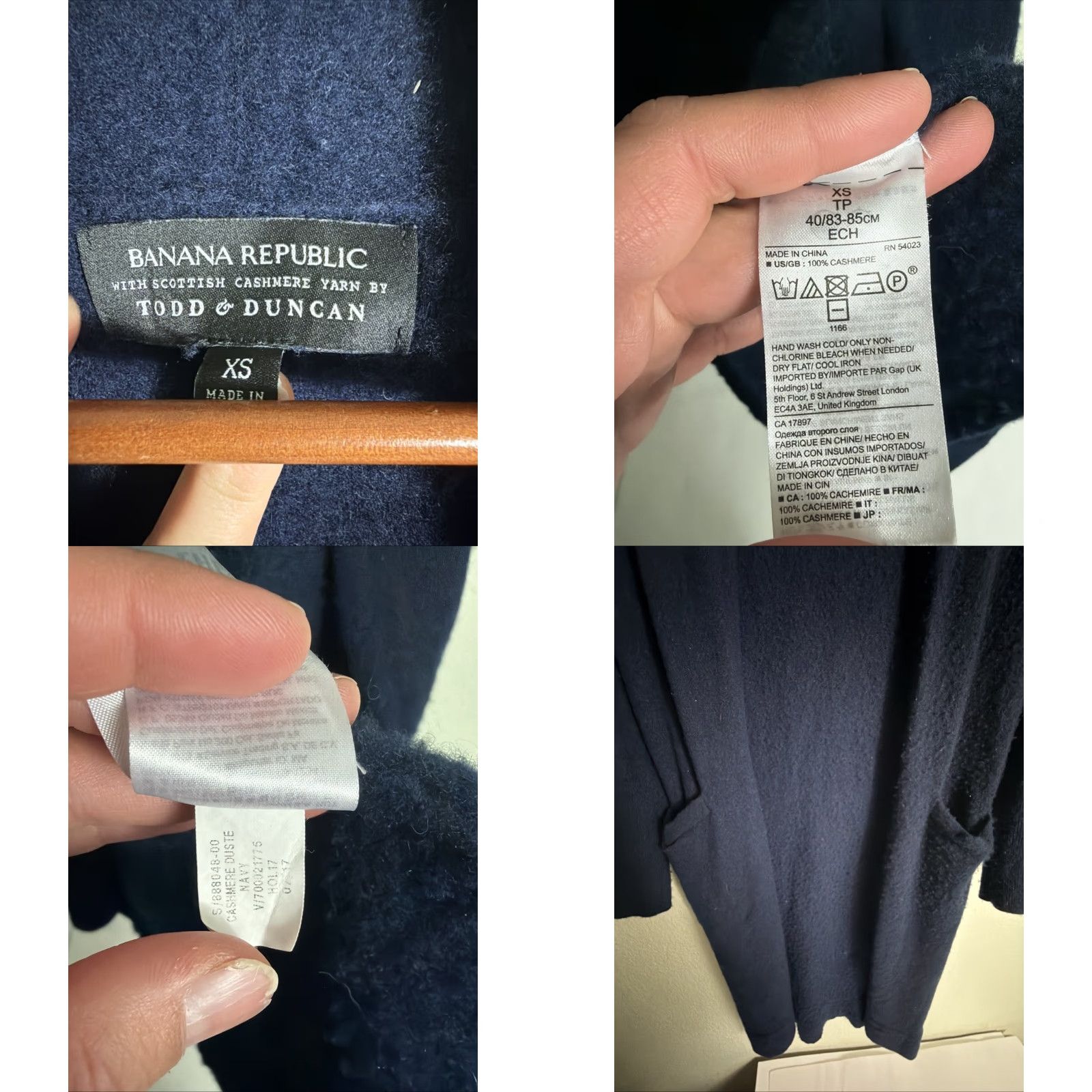 Banana Republic VINTAGE Banana Republic Todd Duncan Cashmere Scottish Navy Blue Cardigan Womens XS Size XS / US 0-2 / IT 36-38 - 8 Thumbnail