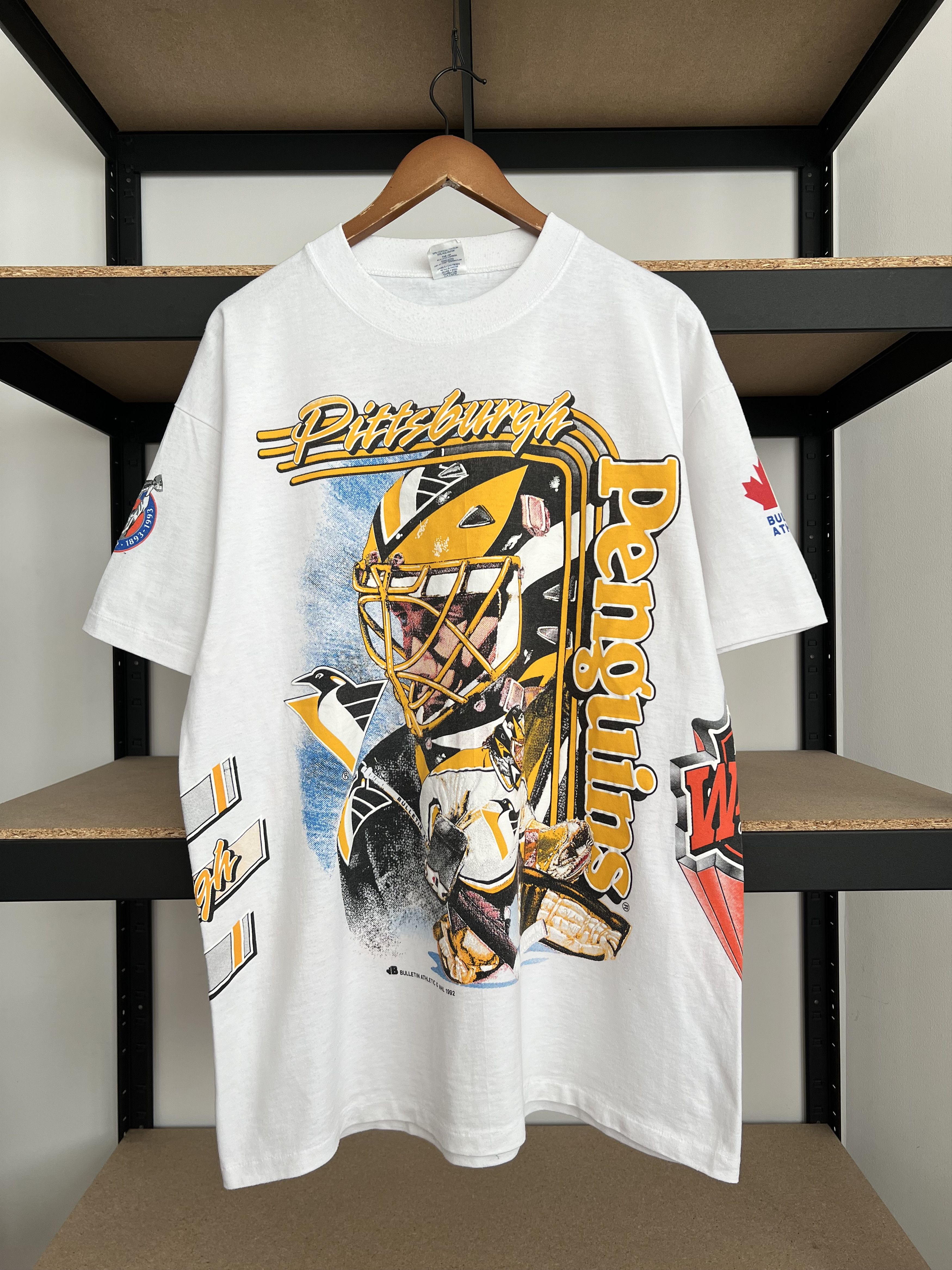 NHL Vintage 1992 Pittsburgh Penguins NHL Hockey White T-shirt Size US XL / EU 56 / 4 - 1 Thumbnail