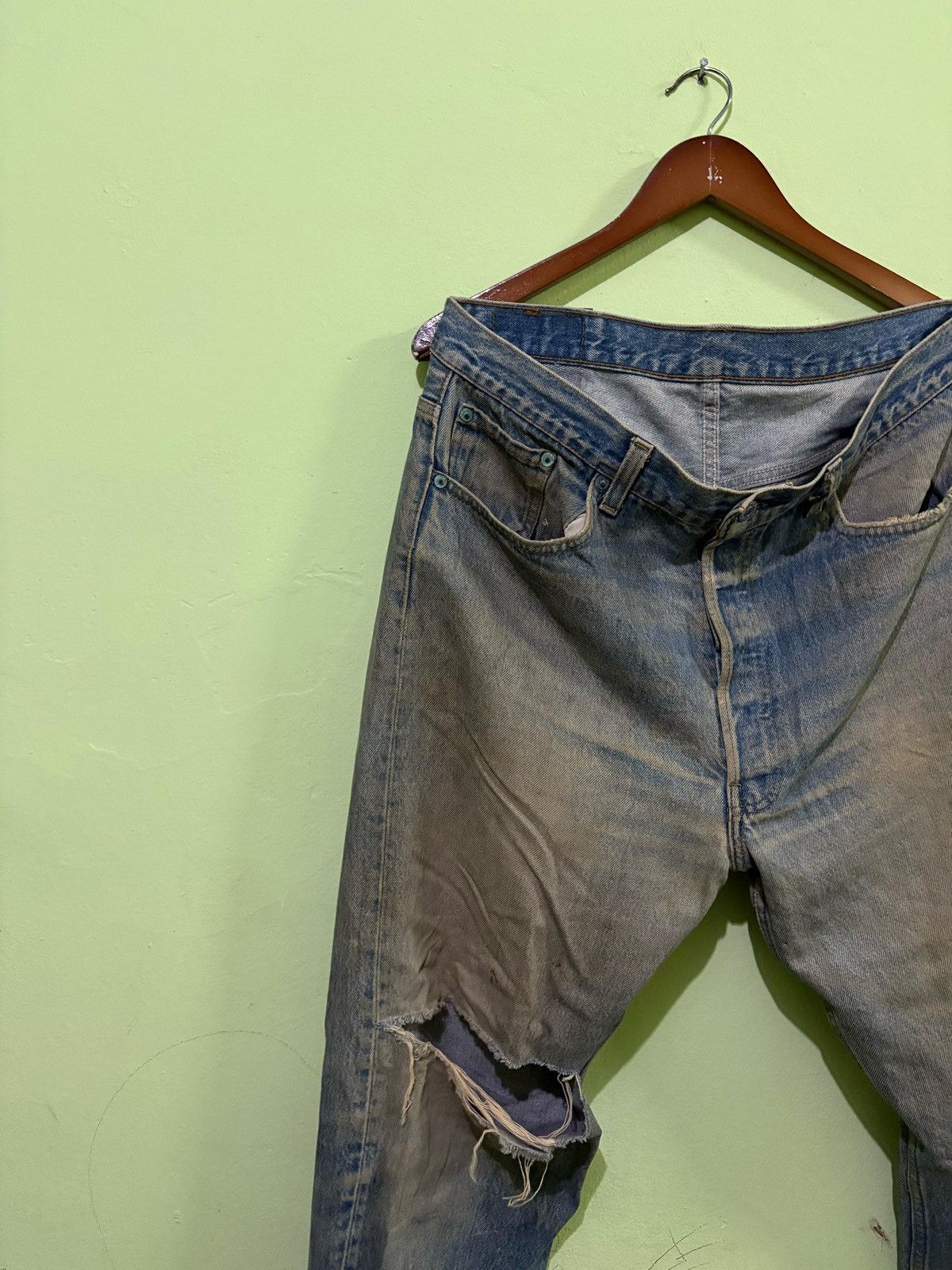 Levi's × Levi's Vintage Clothing Vintage 501 Levis Denim Pant Distressed Made In USA Size US 35 - 2 Thumbnail