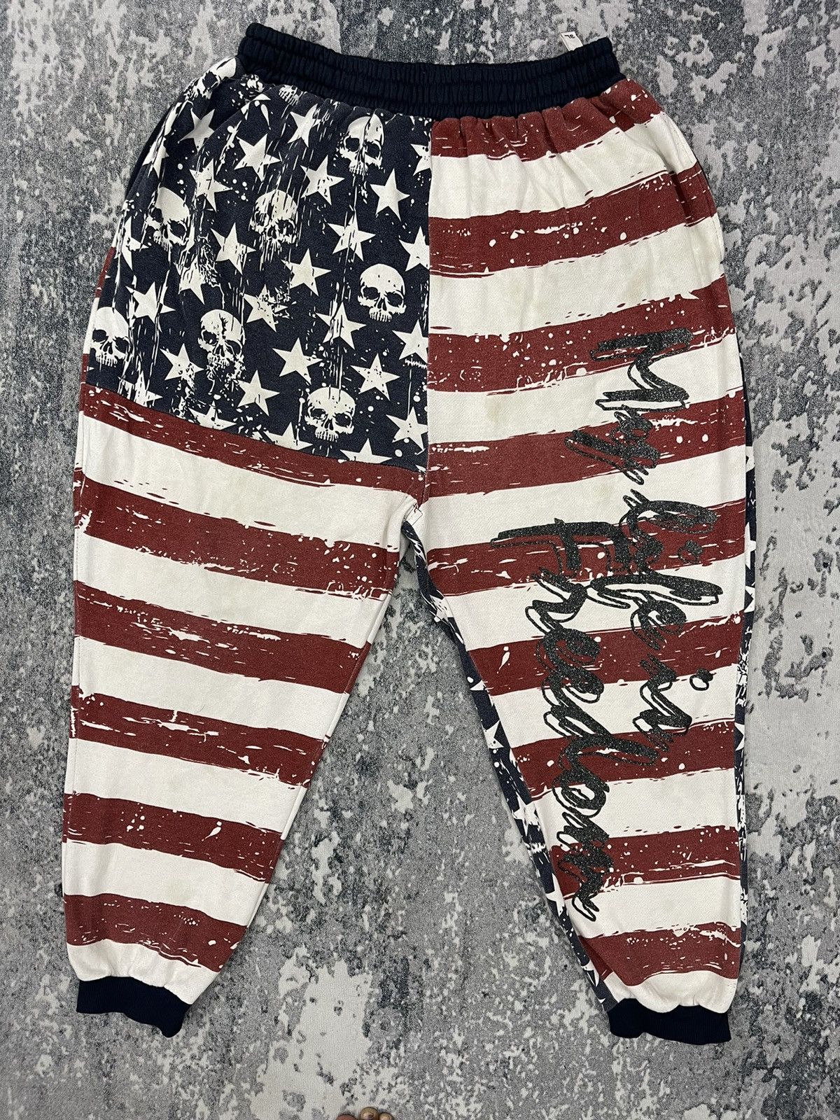 Vintage USA Flag Skull Baggy Pants Size US 34 / EU 50 - 2 Thumbnail
