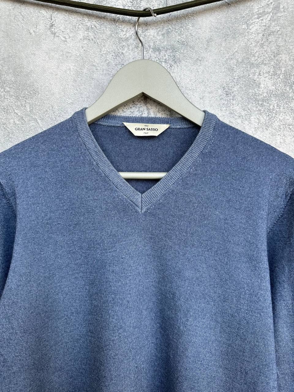 Gran Sasso Gran Sasso Lana Wool V-Neck Sweater Blue Jumper Pullover Size US M / EU 48-50 / 2 - 4 Thumbnail