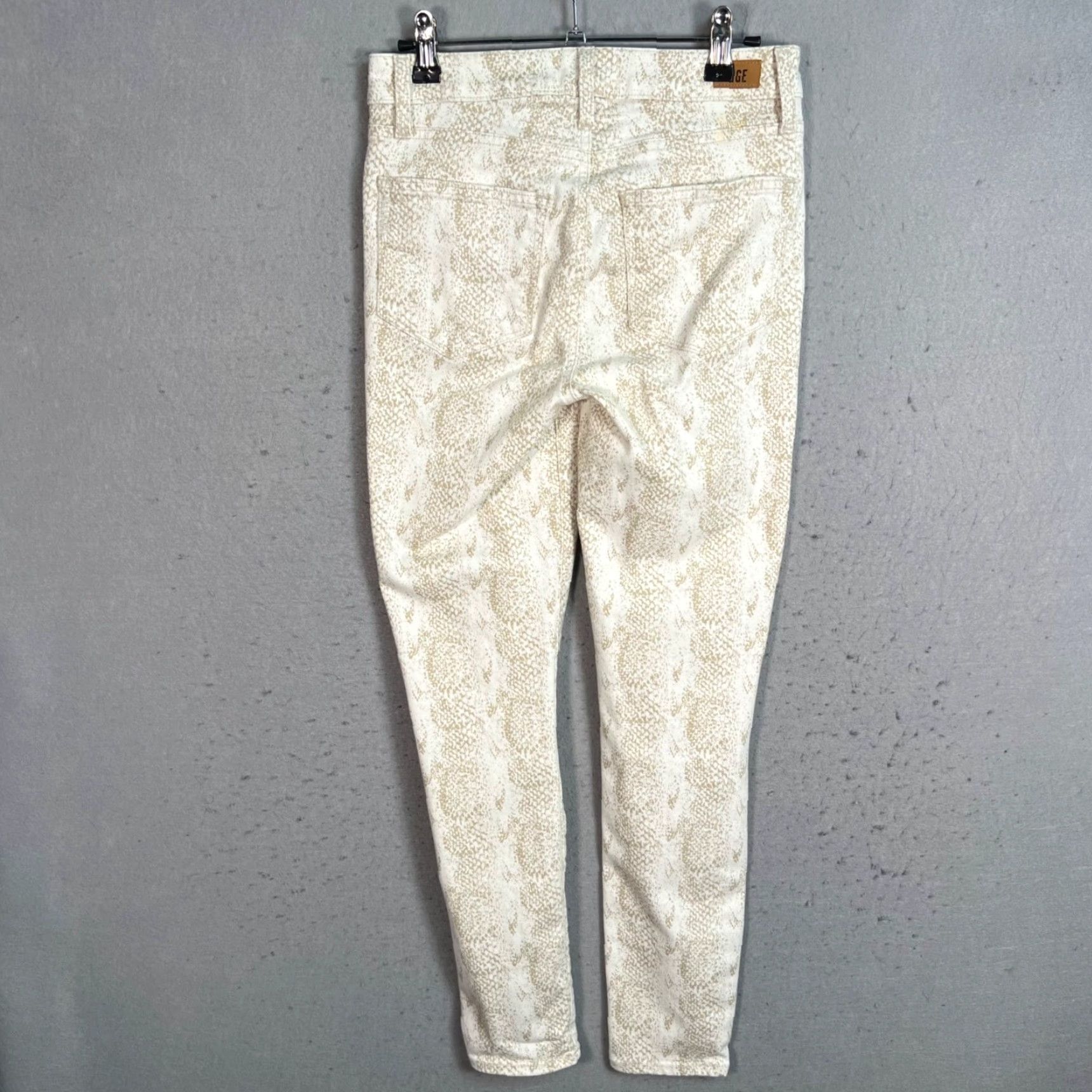 Paige PAIGE Snake Print Ankle Jeans Womens Size 26 Beige Stretch Cotton Blend Size 26" / US 2 / IT 38 - 2 Thumbnail