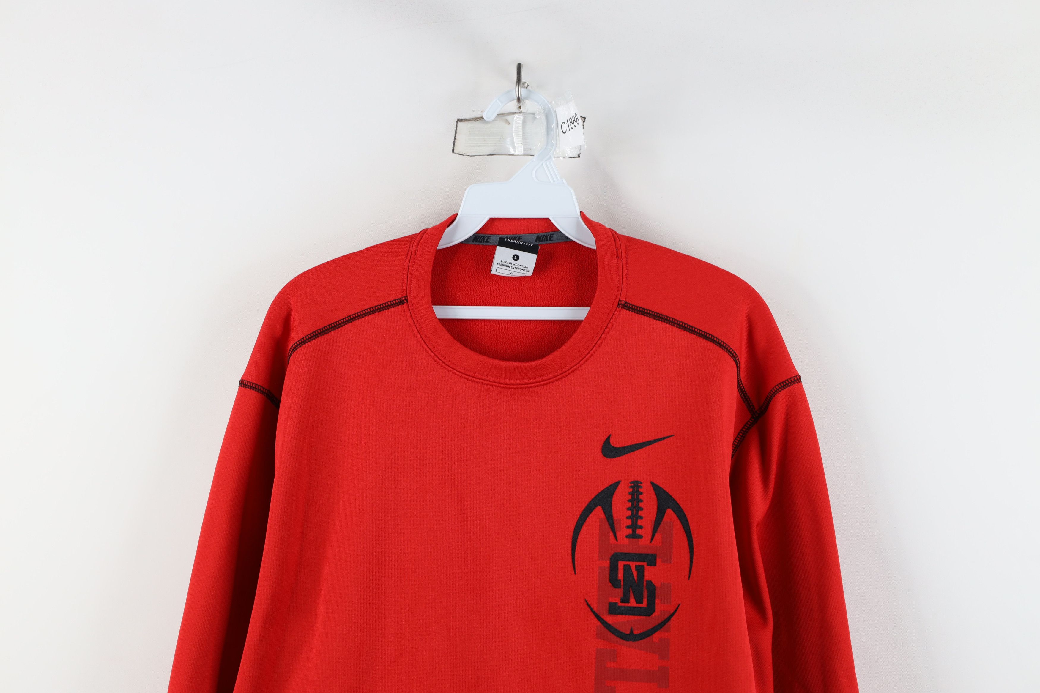 Nike × Vintage Nike Scott Mini Swoosh Therma Fit Football Sweatshirt Red Size US L / EU 52-54 / 3 - 2 Thumbnail