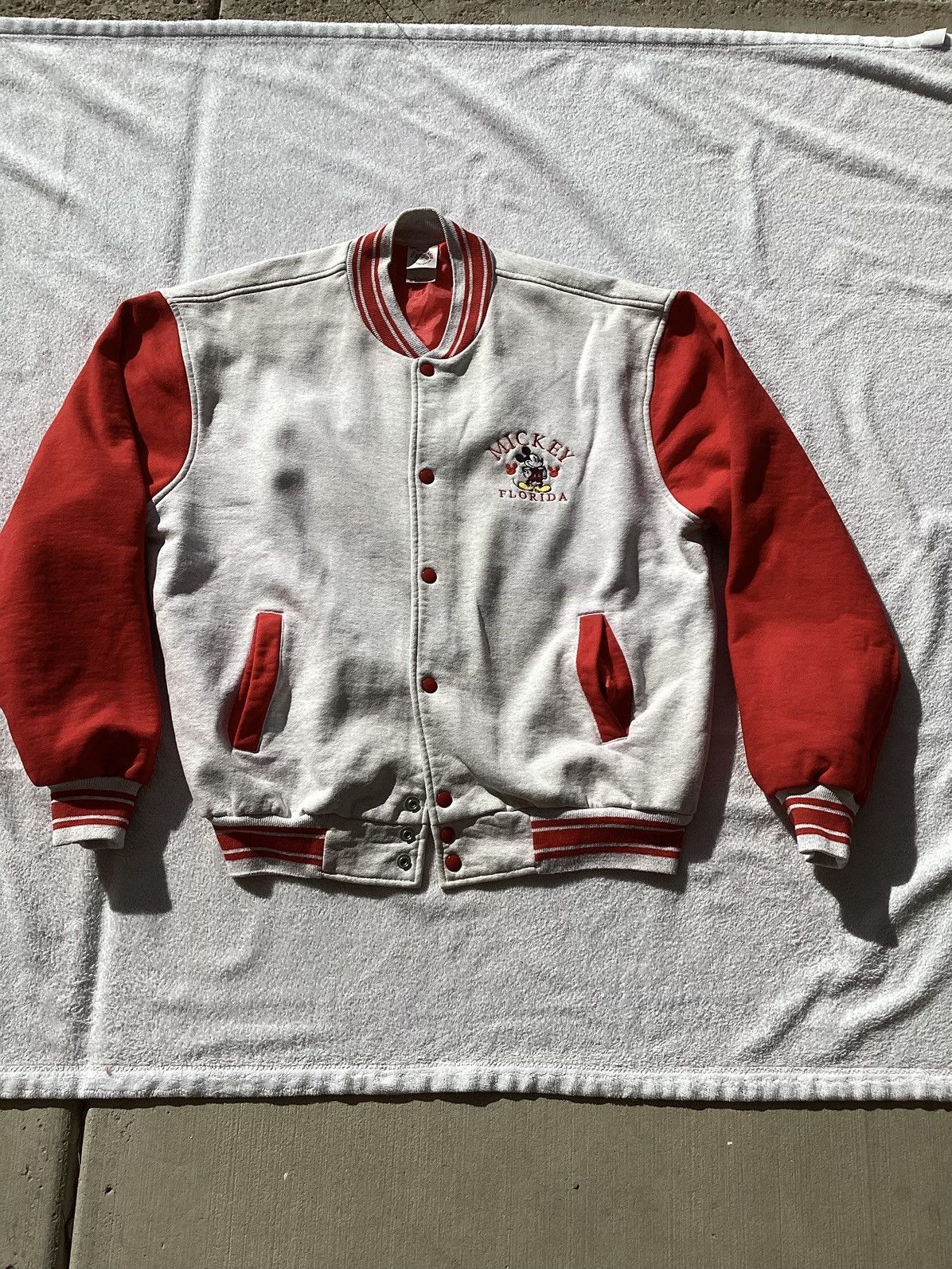 Disney Vintage 90s Mickey Mouse Florida varsity letterman jacket Size US XL / EU 56 / 4 - 1 Thumbnail