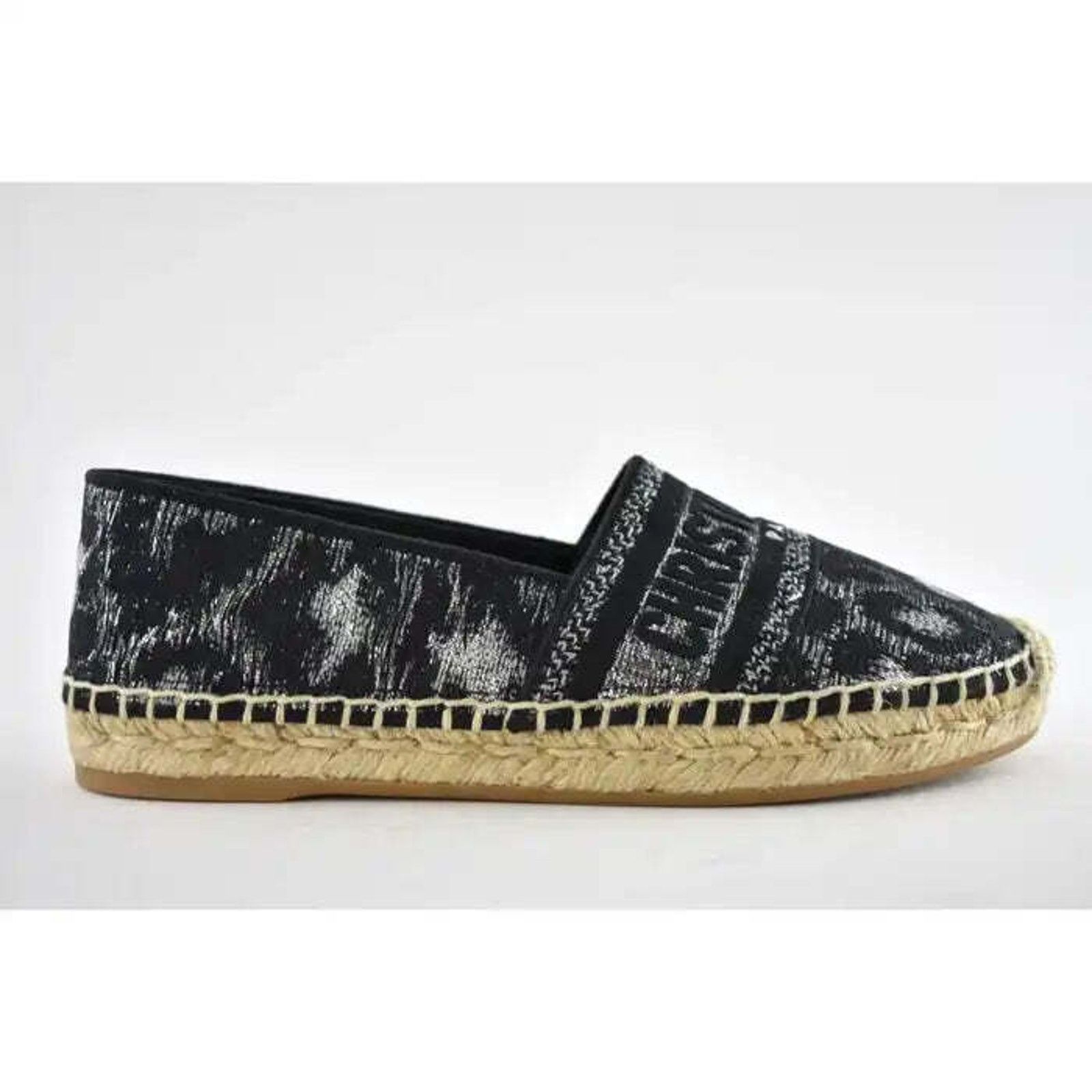 Dior Granville Mizza Lurex Embroidered Logo Espadrille Flat 37 Size US 7 / IT 37 - 1 Thumbnail
