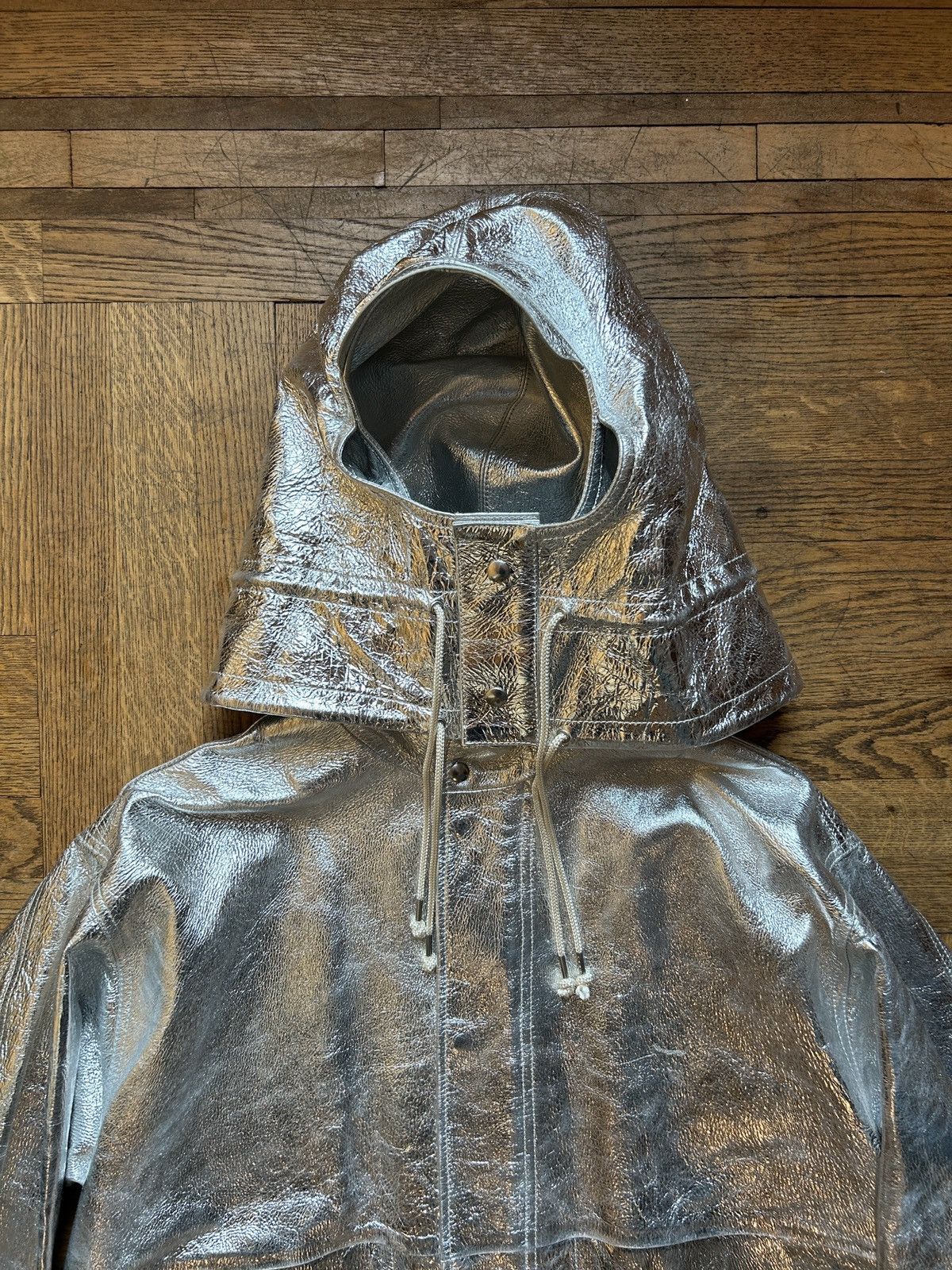 Calvin Klein 205W39NYC × Raf Simons 1/1 FW18 Silver Leather Parka Size US S / EU 44-46 / 1 - 3 Thumbnail