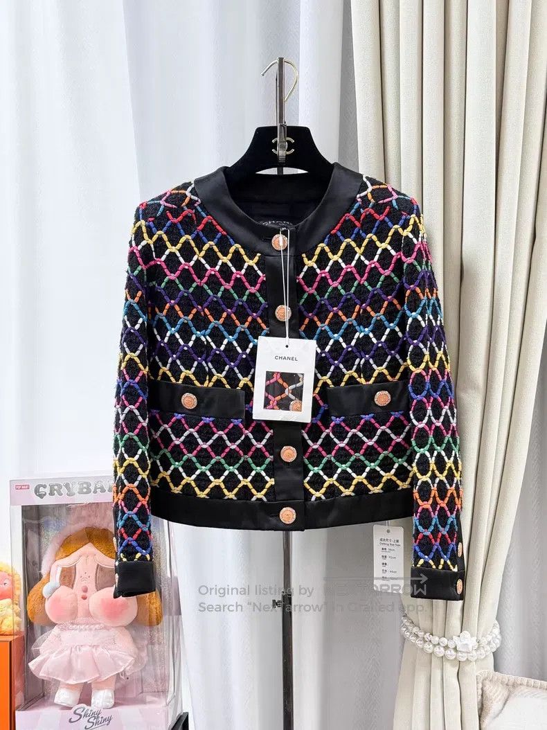 Chanel Chanel Colorful diamond plaid line embroidery woven long-s Size XXS / US 00 / IT 34 - 1 Thumbnail