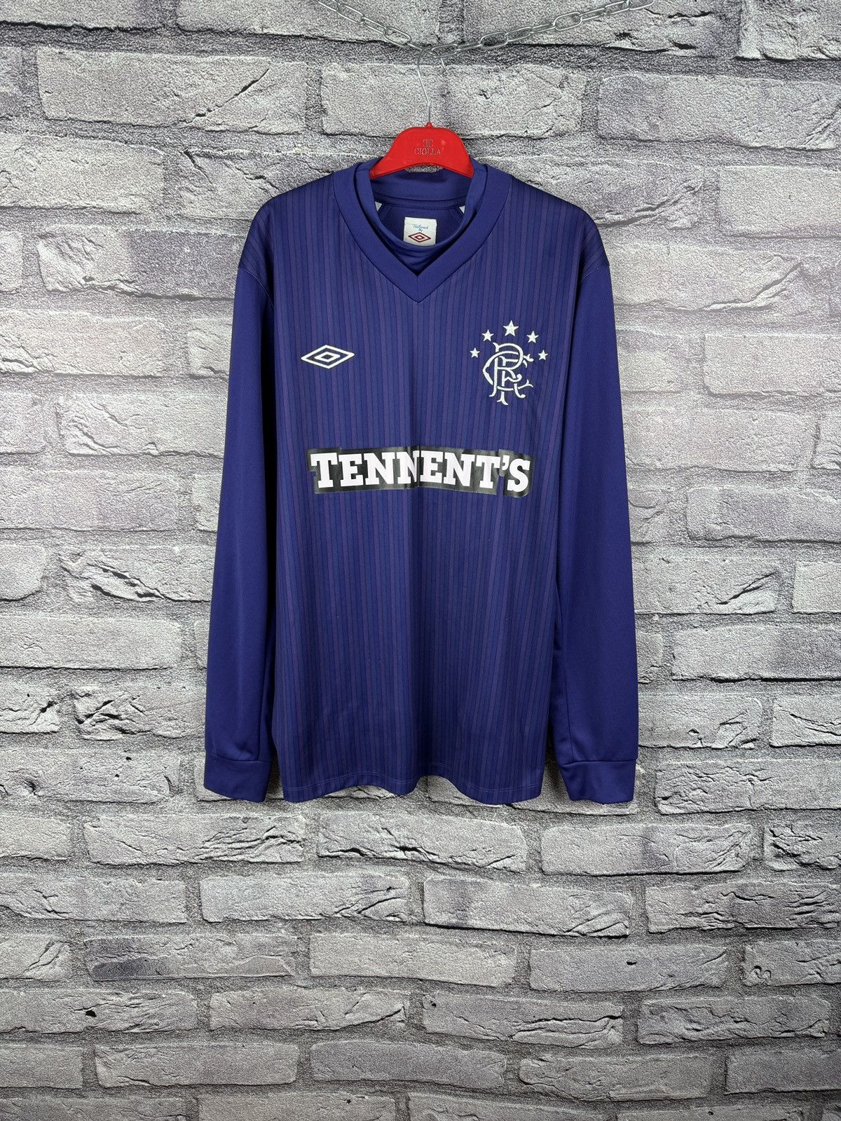 Umbro Rangers FC Umbro Long Sleeve Football Shirt Tennent’s Size US XL / EU 56 / 4 - 2 Thumbnail