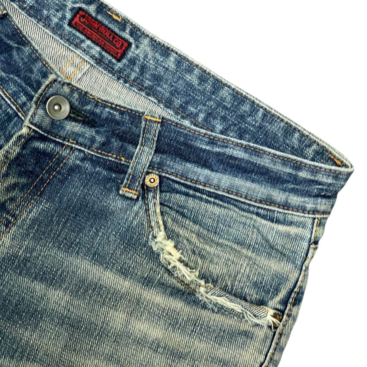Johnbull Vtg Distressed Faded Straight Selvedge Jeans Made in Japan Size US 32 / EU 48 - 11 Thumbnail