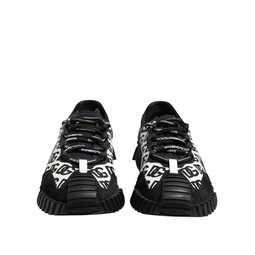 Dolce & Gabbana Dolce & Gabbana Black Logo Lace Up Low Top NS1 Sneakers Shoe Size US 12 / EU 45 - 2 Thumbnail