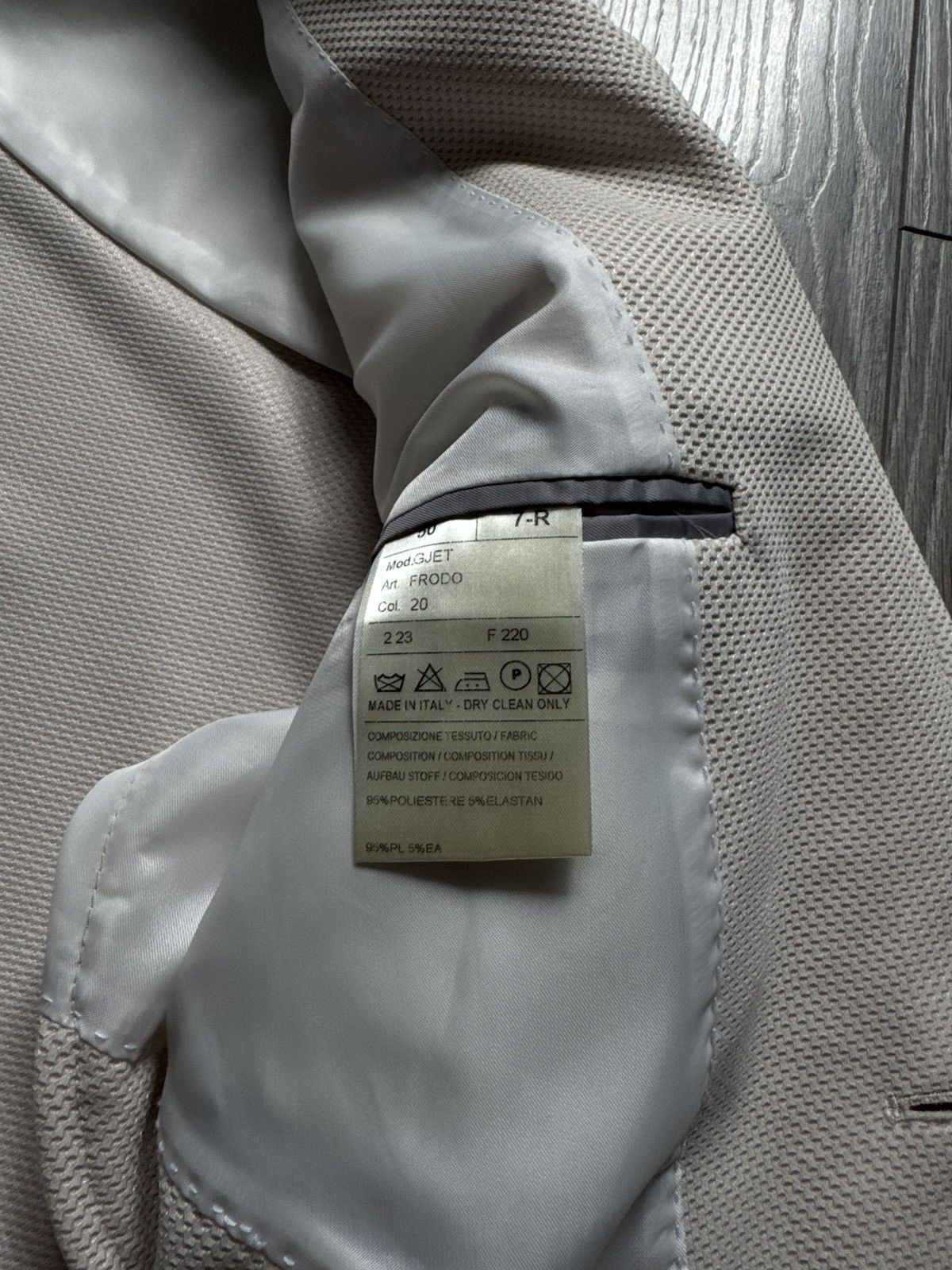 Eredipisano Eredi Pisano Roma Cotton Light Blazer in Beige 50R Size 50R - 4 Thumbnail