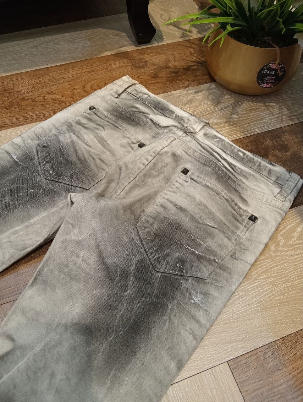 Japanese Brand K.U.I ASH PUNK CREASE CLOUDY COAT DENIM - SIZE 30 Size US 30 / EU 46 - 12 Thumbnail