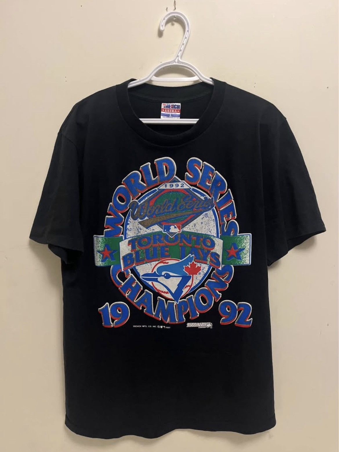 Vintage 1992 Toronto Blue Jays World Series Champions Tshirt 90s Size US L / EU 52-54 / 3 - 1 Thumbnail