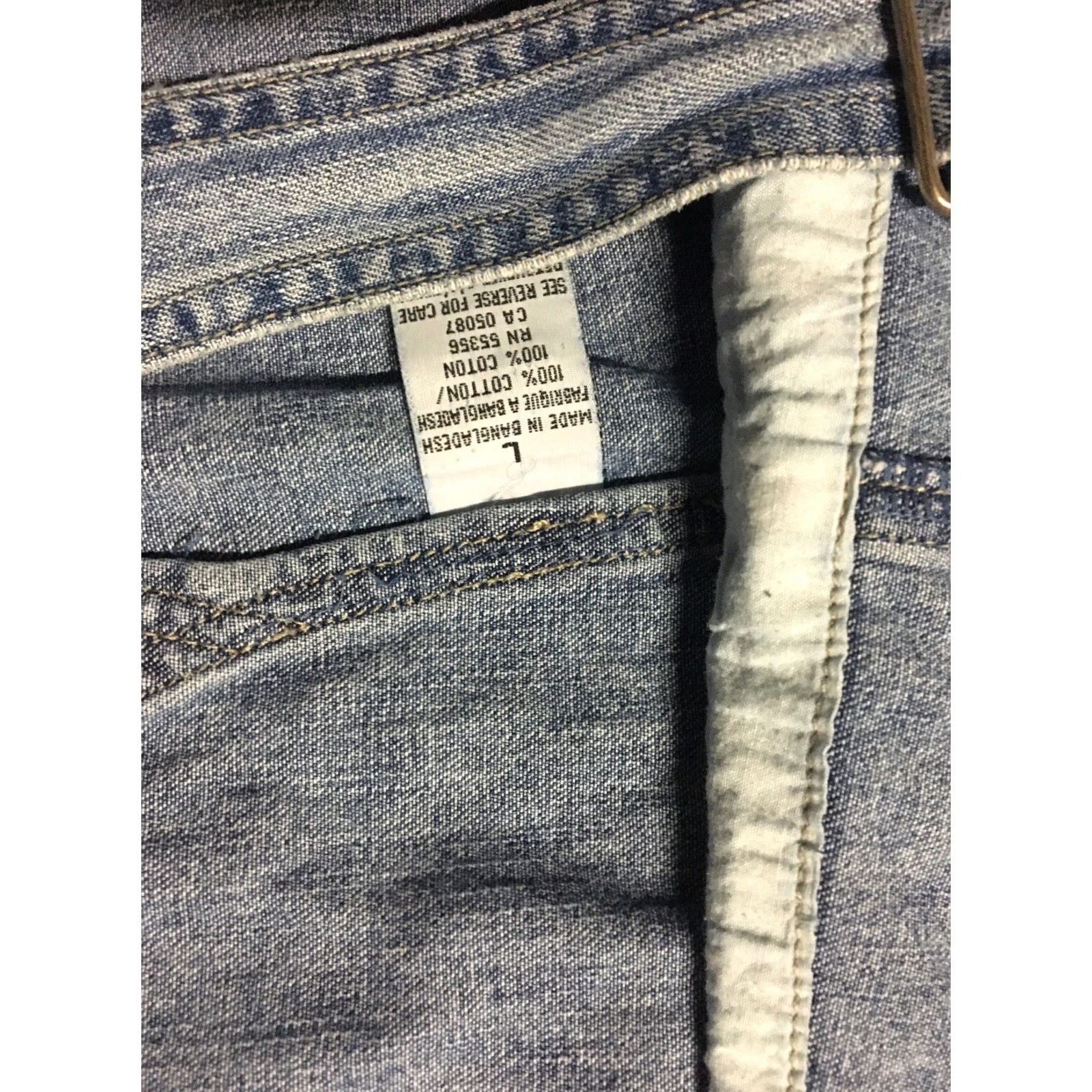 Vintage VINTAGE Squeeze Jeans Overalls Shirt Womens Large Blue 90s Hip Hop Grunge 80s 90s NYC Retro Cutoff Distressed Logo Pattern Striped Knack Size 36" / US 14 / IT 50 - 6 Thumbnail