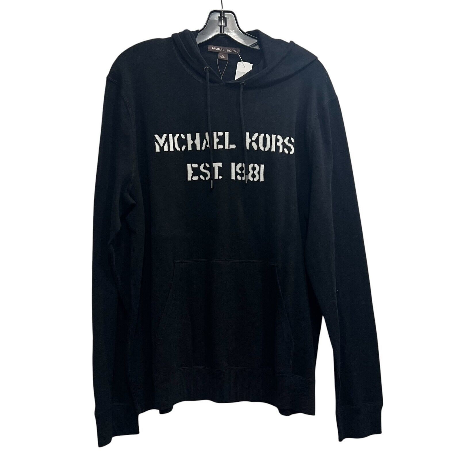 Michael Kors $178 NWT 2022 Logo Print Cotton Hooded Sweatshirt Size US XL / EU 56 / 4 - 2 Thumbnail