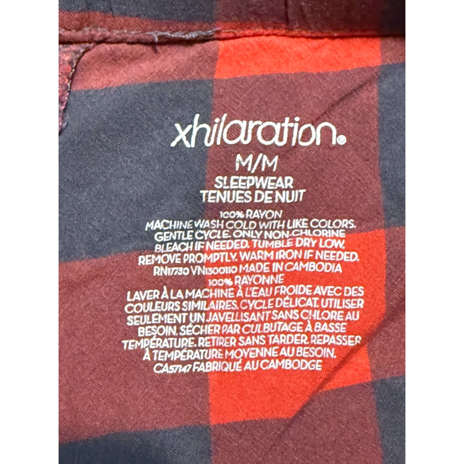 Vintage Xhilaration Sleepwear Set Womens Medium Gray Red Check Shirt Button Up & Pants Size M / US 6-8 / IT 42-44 - 4 Thumbnail