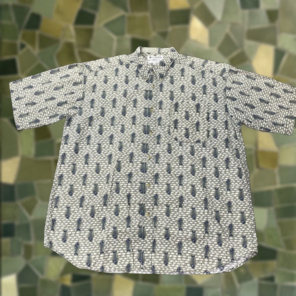Vintage VINTAGE Columbia Shirt Mens XL Green Short Sleeve Button-Down Cotton Fish Print Fishing No. Size US XL / EU 56 / 4 - 1 Thumbnail