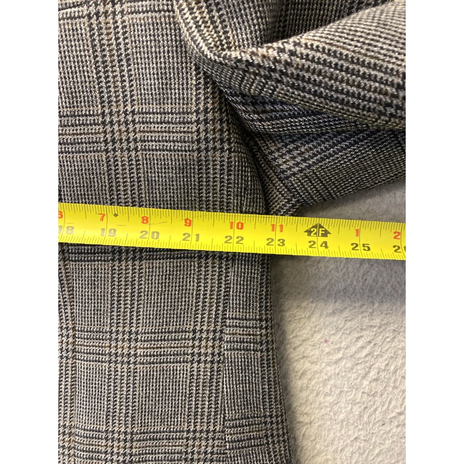 Ralph Lauren VINTAGE Ralph Lauren Blazer Jacket Gray Glen Plaid Houndstooth 46R Wool Mens Size 46R - 4 Thumbnail