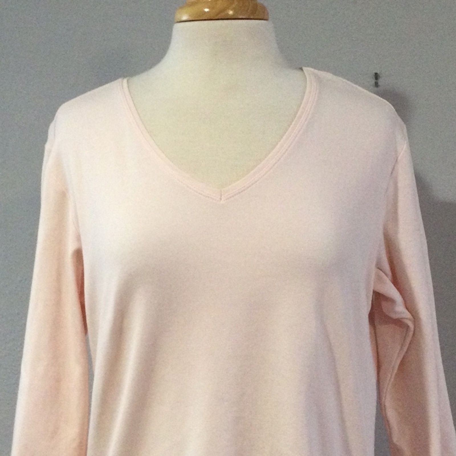 Chicos Chico's Pale Pink V-Neck 3/4 Sleeve Top Size 2/L/12 Size M / US 6-8 / IT 42-44 - 2 Thumbnail