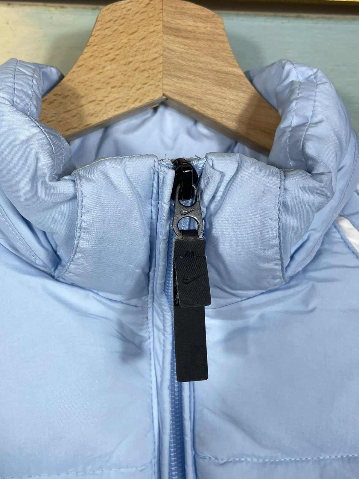 Nike × Vintage Nike Small Swoosh Zip Hoodie Blue Y2k 00s Retro Winter Warm Size XS / US 0-2 / IT 36-38 - 6 Thumbnail