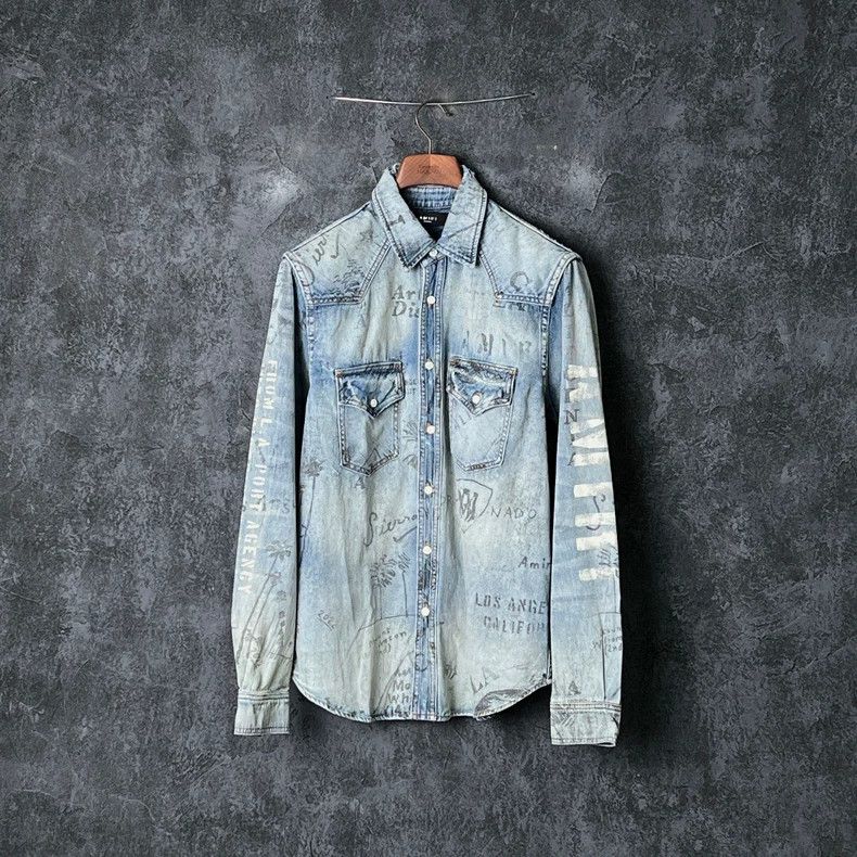 Amiri Amiri Blue cotton denim jacket 2502-Nextarrow Size US M / EU 48-50 / 2 - 1 Thumbnail