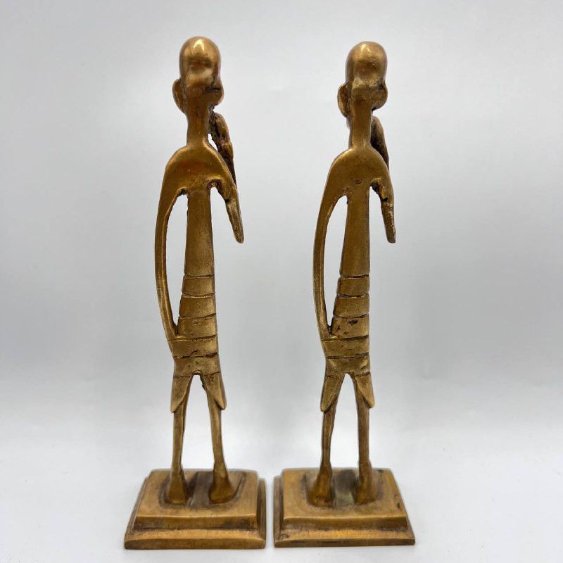 Vintage Vintage Bronze African Men Figurines Ethnic Tribal Art Size ONE SIZE - 4 Thumbnail