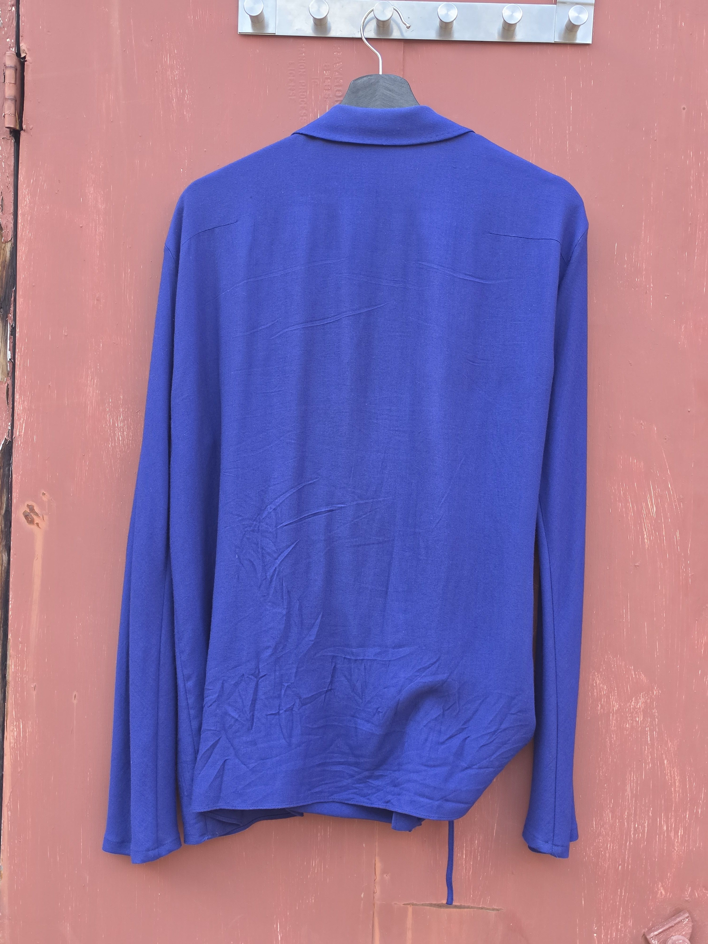 Haider Ackermann FW19 Sample Blue Kimono Drape Shirt Size US S / EU 44-46 / 1 - 5 Thumbnail