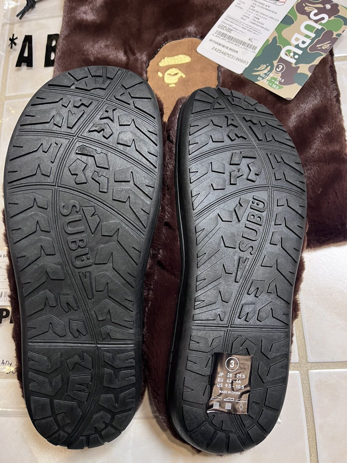 Bape X SUBU Ape Head Puffer Sandals Slip Ons EXTRA LARGE XL