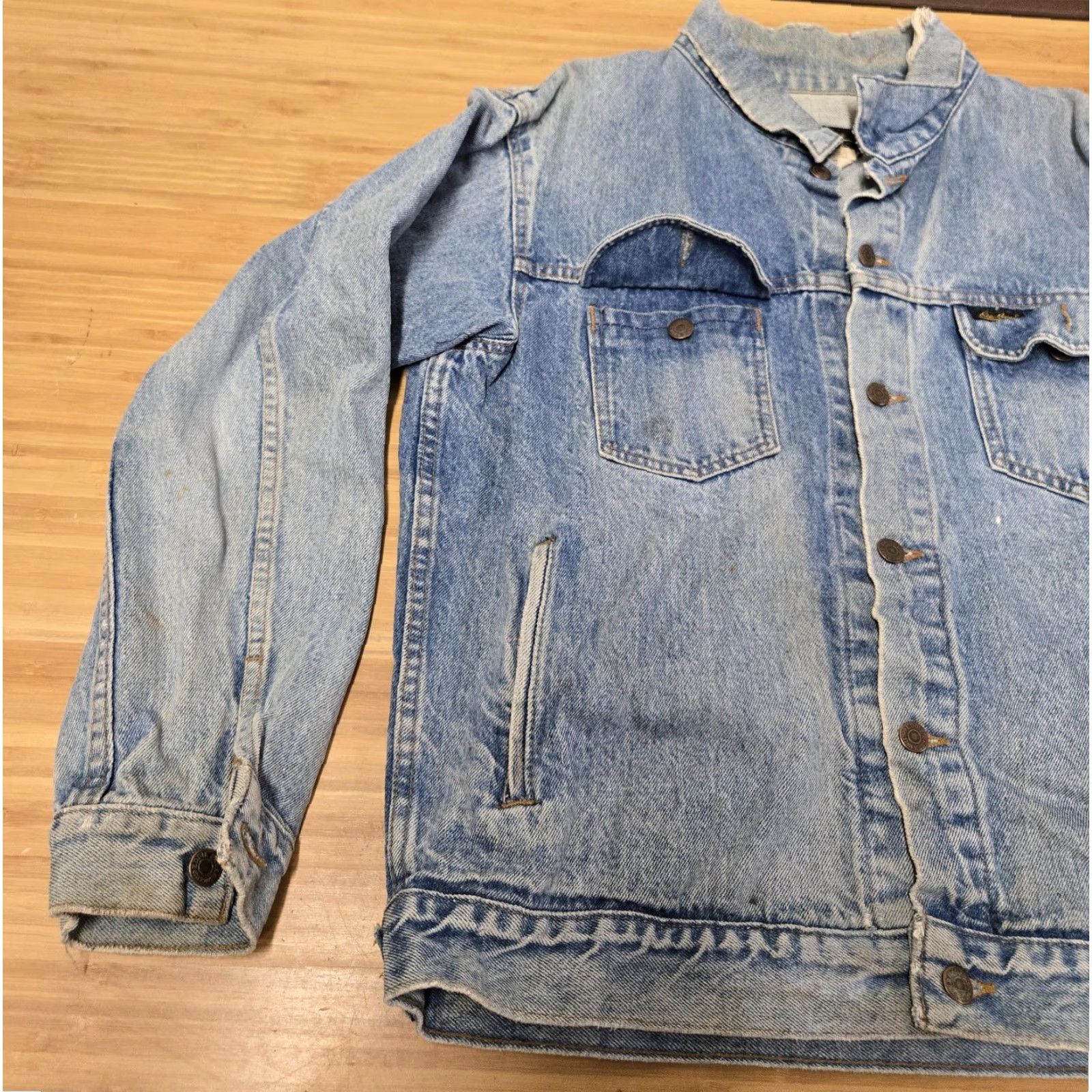 Eddie Bauer VINTAGE Eddie Bauer Jacket Men L Denim Light Wash Trucker Made in USA 90s Casual Workwear Size US L / EU 52-54 / 3 - 3 Thumbnail