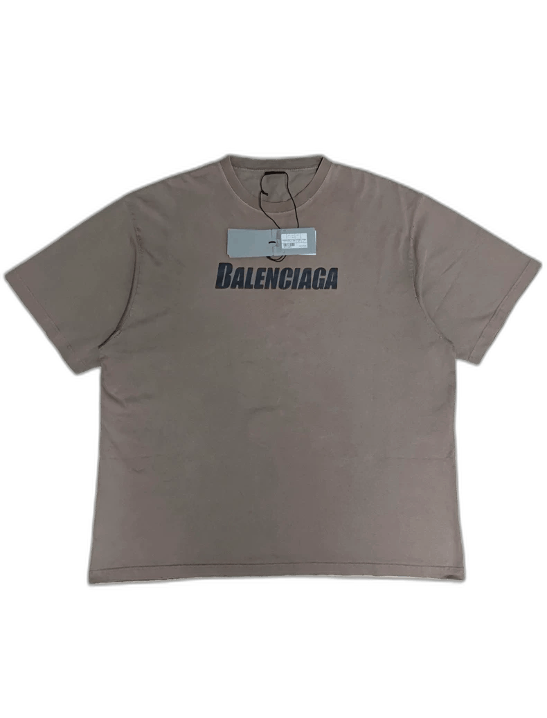 balenciaga distressed logo oversized t