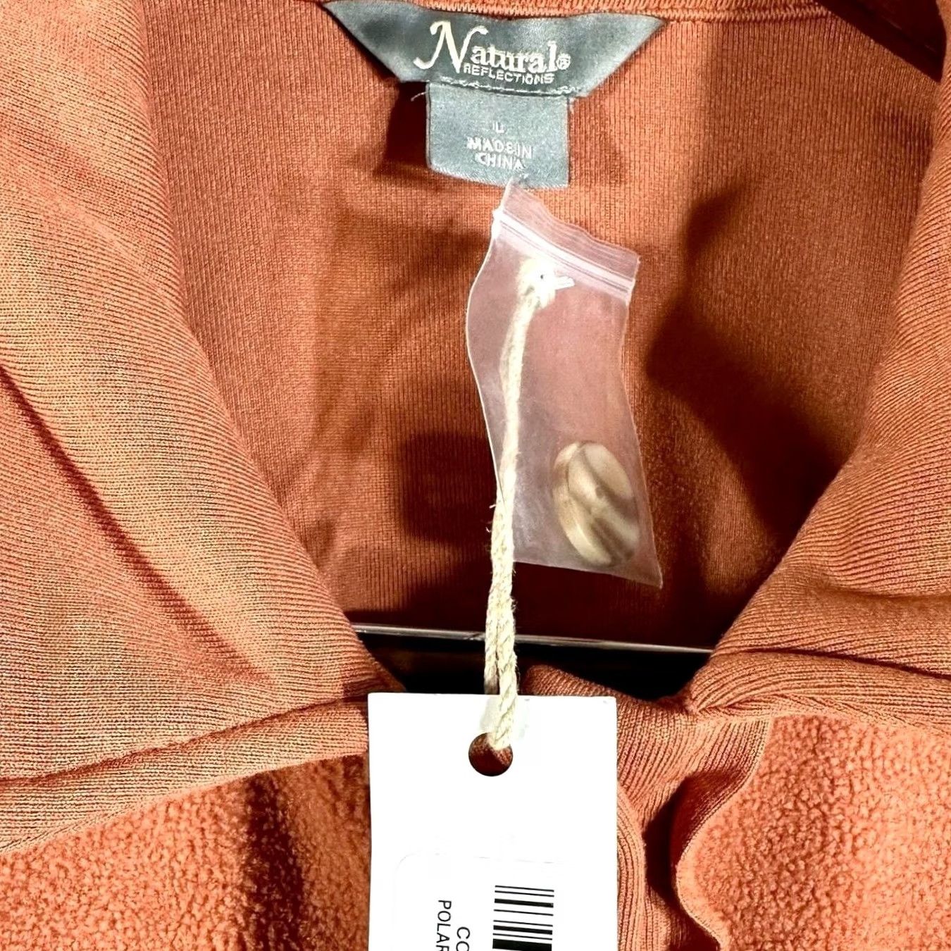 Vintage Natural Reflections Women's Shirt Orange Button Down Fleece Shacket L Size L / US 10 / IT 46 - 2 Thumbnail