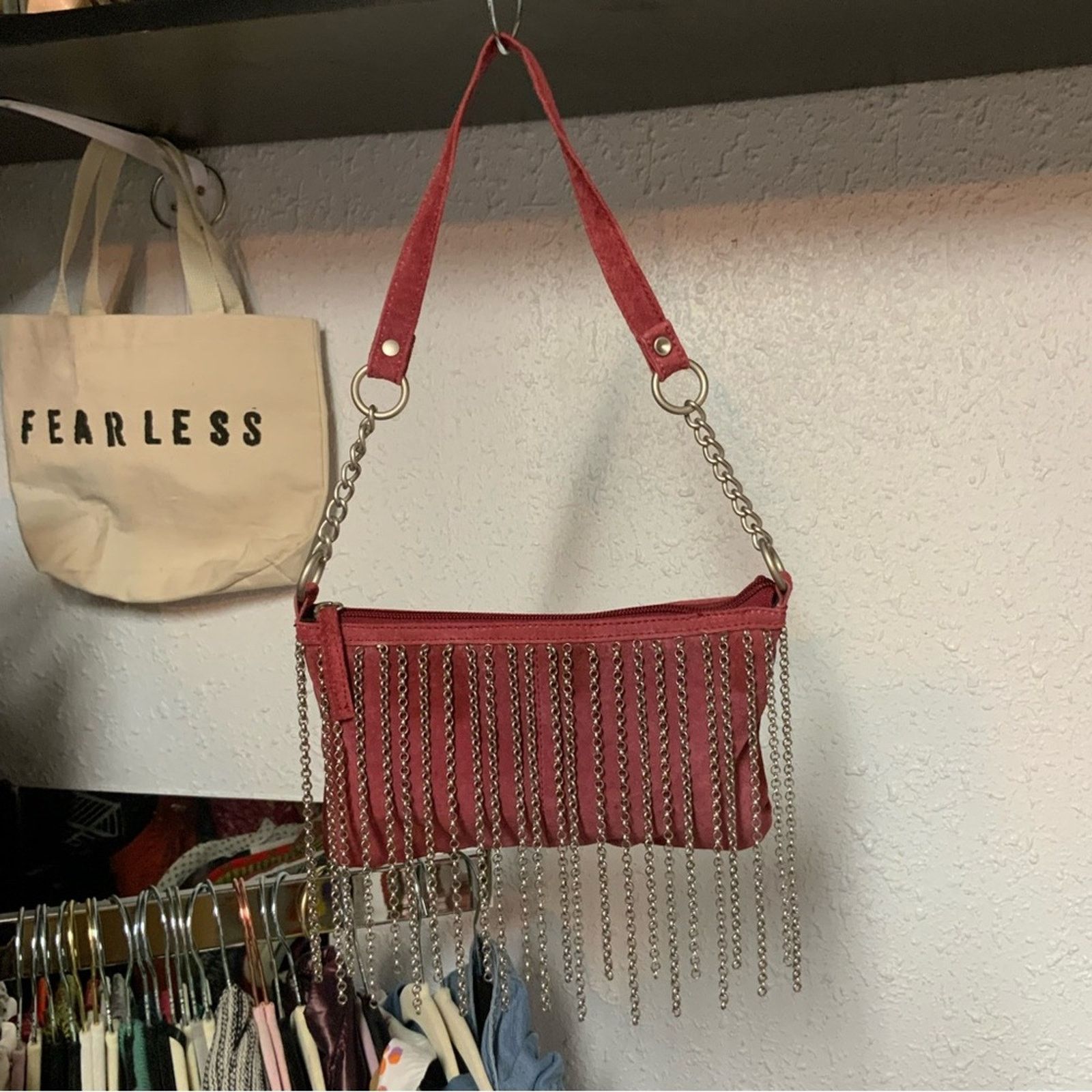 Unkwn 1234. Fashion Express Red Chain Mini Bag, Women's
