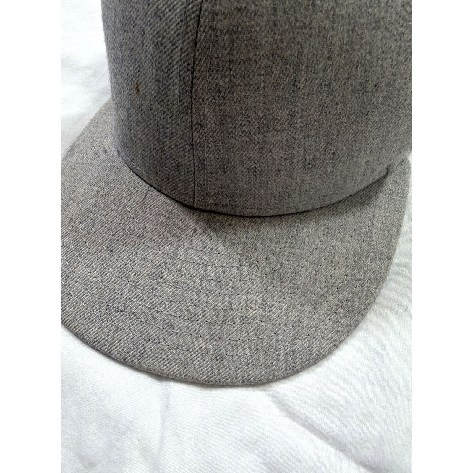 New Era VINTAGE New Era 59fifty Fitted Blank Baseball Hat Gray 7 1/8 Mens Wool Cap Size ONE SIZE - 6 Thumbnail