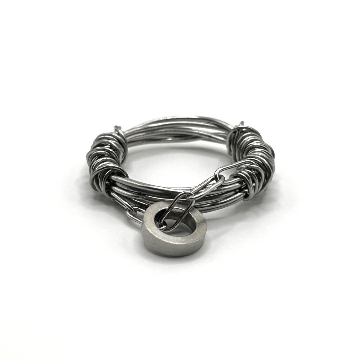 Seditionaries Handmade Stainless Steel Wire Ring with Pendant erd chrome Size ONE SIZE - 1 Thumbnail