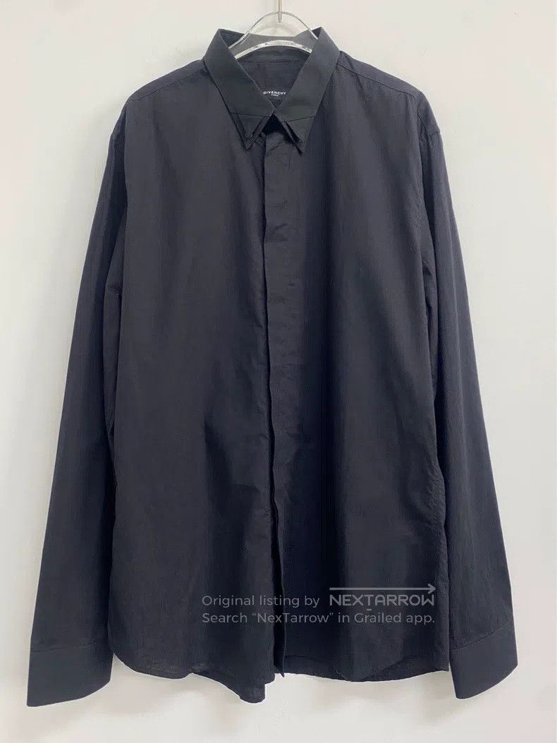 Givenchy Givenchy Black Double Collar Shirt Size US XS / EU 42 / 0 - 1 Thumbnail