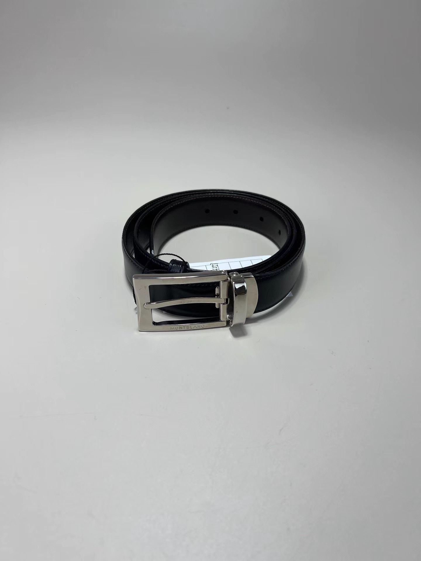 Montblanc MONTBLANC Black Leather Belt Size ONE SIZE - 3 Thumbnail