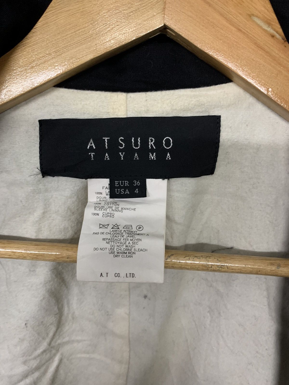 ATSURO TAYAMA × Designer × Japanese Brand Very Rare‼️Atsuro Tayama Hoodie Wool Long Jacket Zipper Down Size S / US 4 / IT 40 - 11 Thumbnail