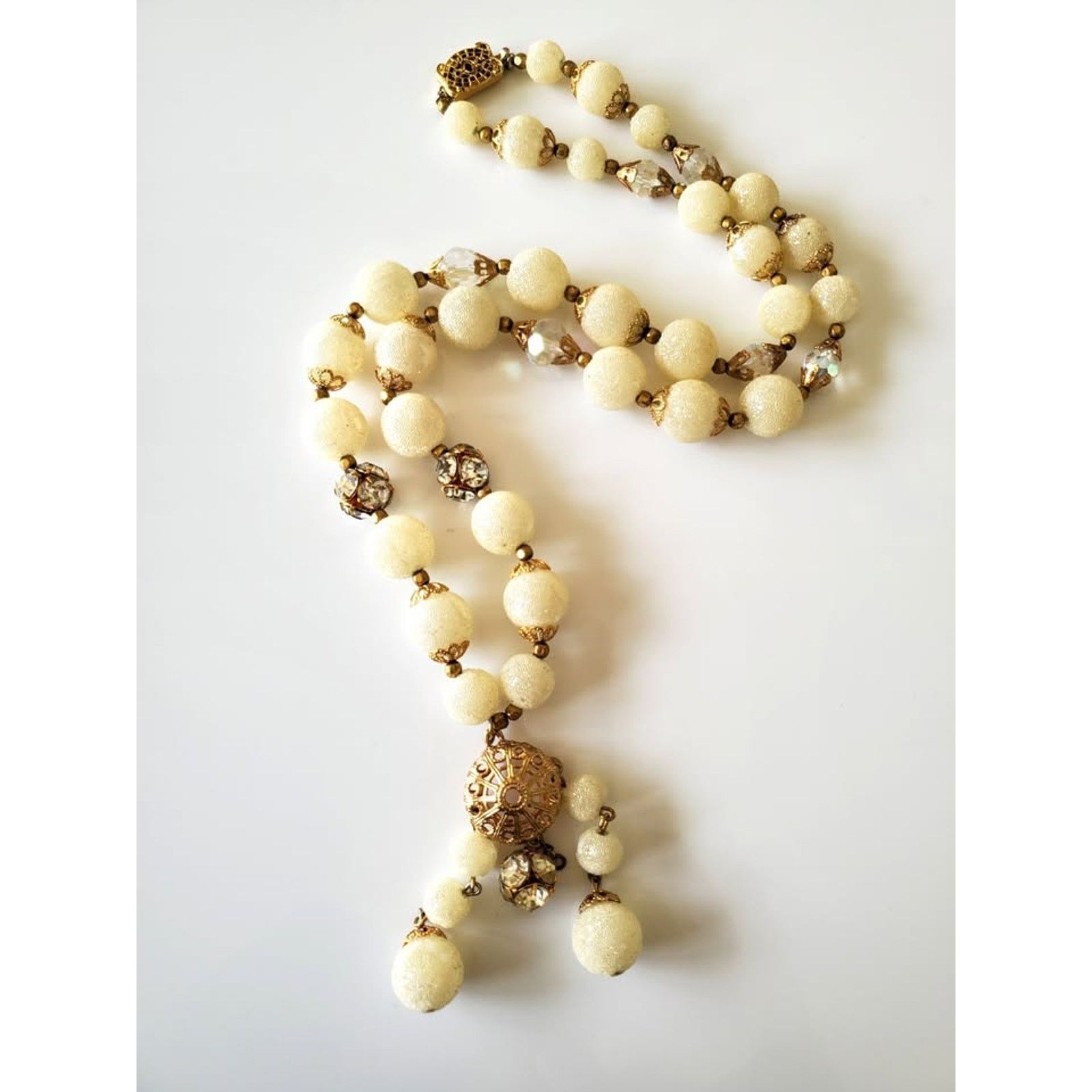 Other Vintage Mid-century Plastic Metallic Gold Beaded Necklace Size ONE SIZE - 1 Thumbnail